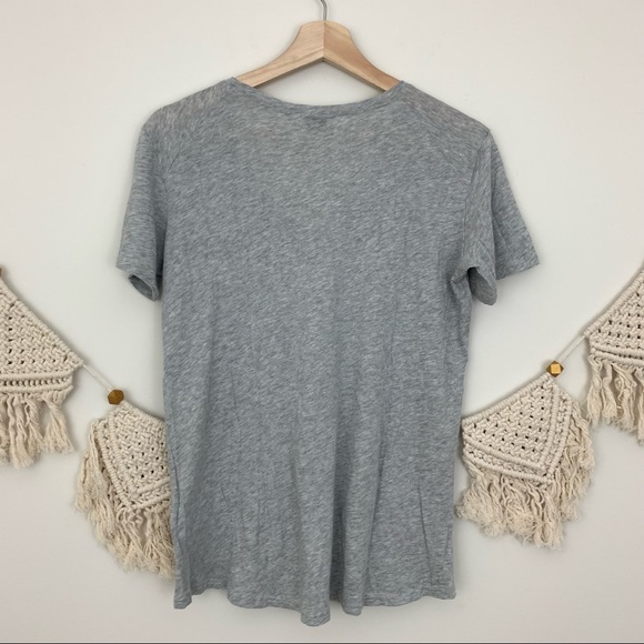 Theory Scoop Neck Heathered Gray T Shirt - Picture 3 of 8